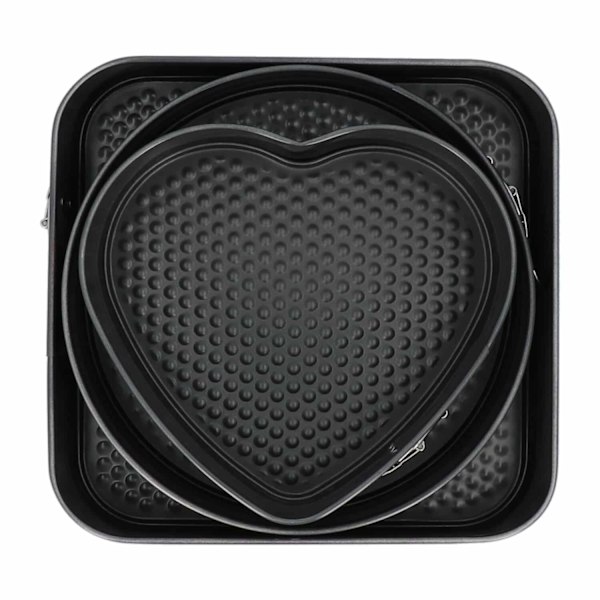 Bakformar i olika former - 3 springformar - Xin black