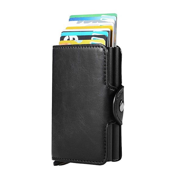 RFID Wallet med Pop-up og kunstlæder - sort