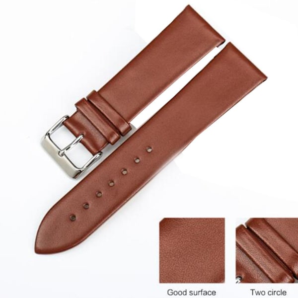 Klockarmband i PU-läder från Mörkbrun 18mm Mörkbrun