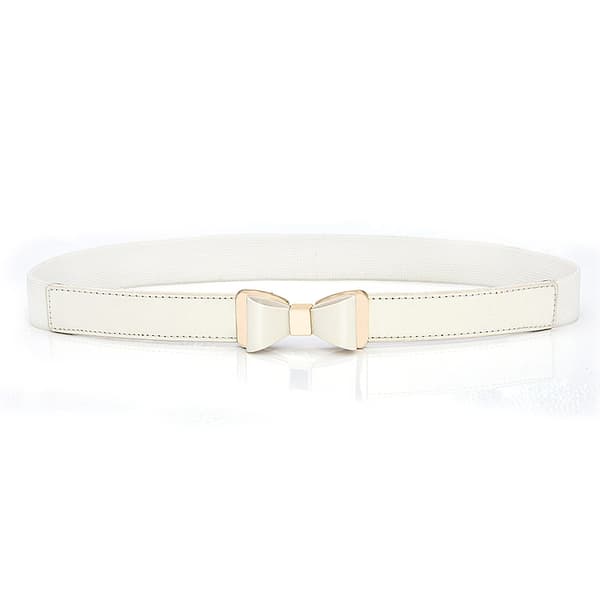 Dame 2 cm bred sløyfe smal elastisk midjebelte tøyelig belte tynt belte