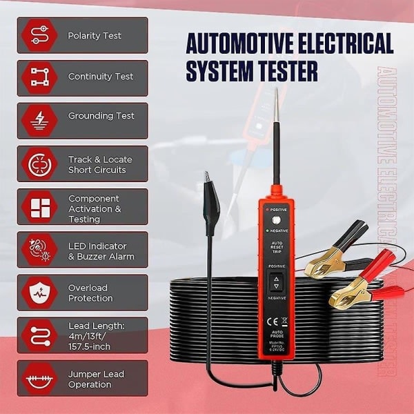 DC 6-24V Auton Virtapiirin Testauslaite Virtalähde Auton Diagnostiikkatyökalu Auton Moottoripyörän Virtapiirin Jännitetesteri Testikynä