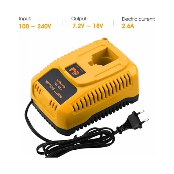 DC9310 Erstatningslader til Dewalt Ni-Cd & Ni-Mh Batteri 7.2v-18v Dc9096 Dc9098 Dc9099 Dc9091 Dc9071 De9057 Dw9096