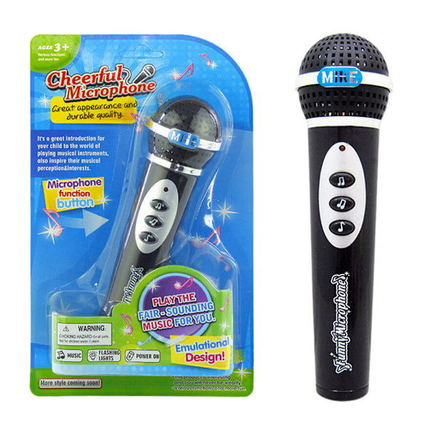 1 st Mikrofonleksak Mic Karaoke Sångmusik Leksak Ny stil svart festival black One Size