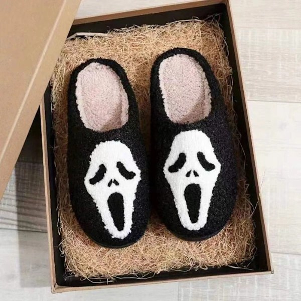 Ghost Face Slippers Græskar Slippers Halloween Slippers HVID 6 whitejx size