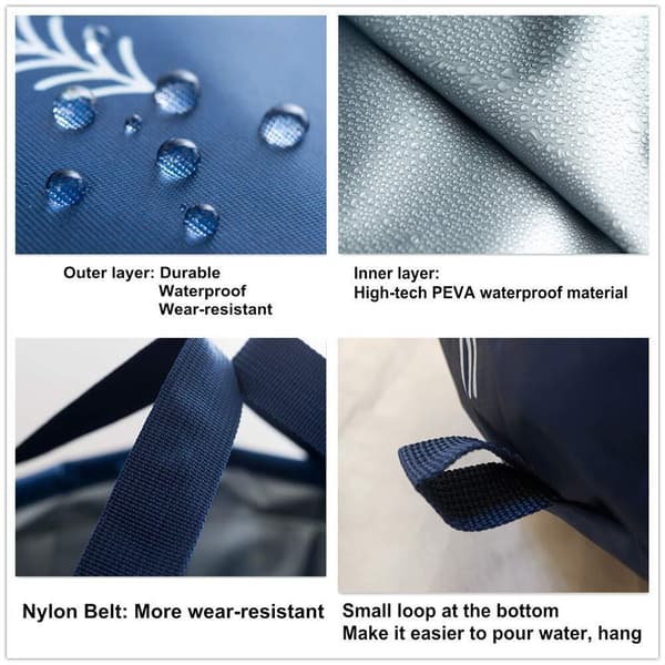 Vikbart fotbadkar med handtag navy blue
