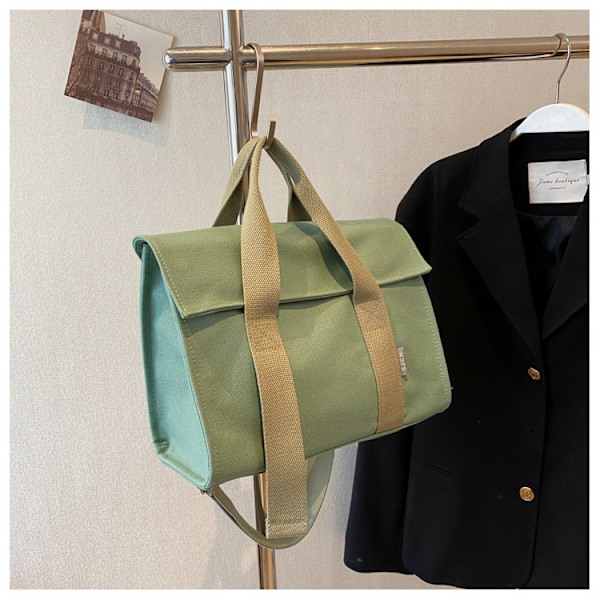 Skuldertaske, dametaske, skuldertaske, håndtaske, crossbody taske, canvas taske green