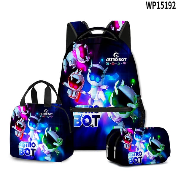 2026 Ny Ankomst: Astro Bot Ryggsäck, Matsäck, Pennfodral 3-delat Set 11