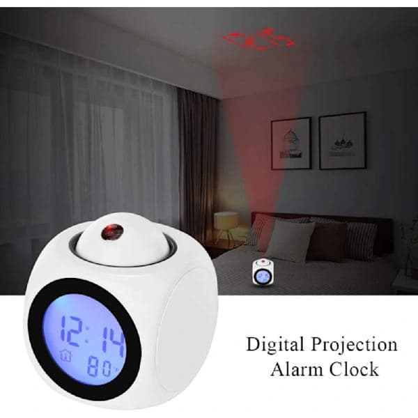 Digital projektionsur Lydløst LED vækkeur 12/24t Loft Pr{JSR}