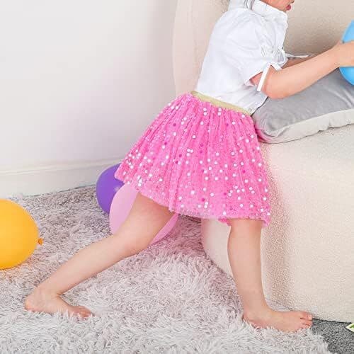 Flerlagers tyllkjol för småflickor, rosa pink 0-2 Year