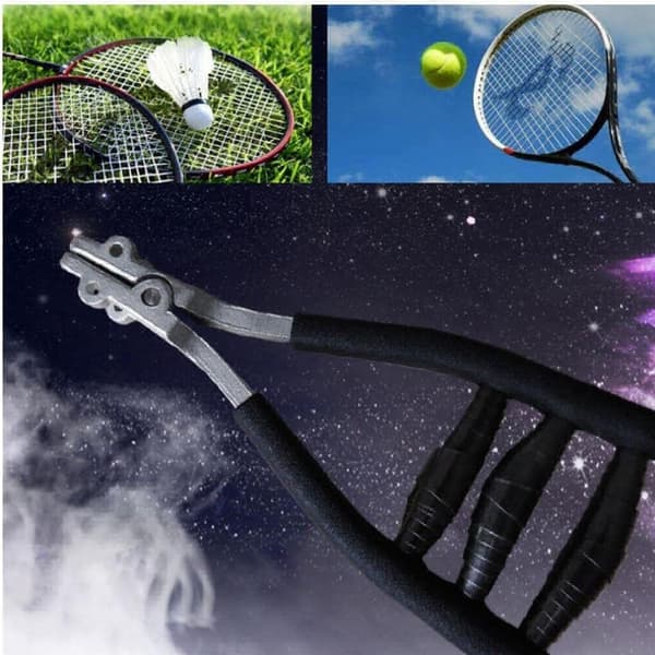 Fjærbelastet aluminiumsklemme for tennisracketer og badmintonracketer black