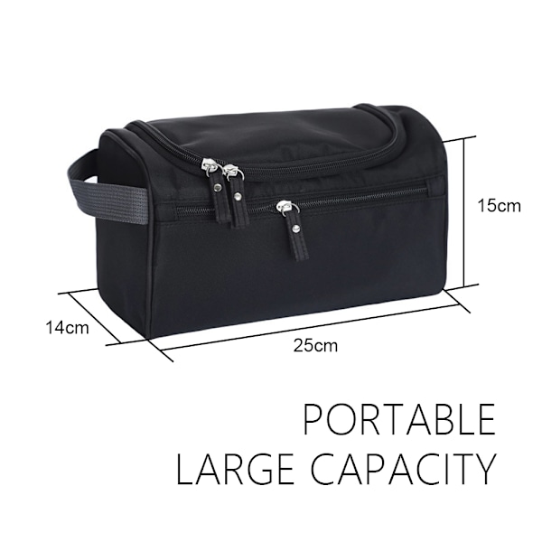 Necessär svart för män och kvinnor stor kapacitet Svart one size Black
