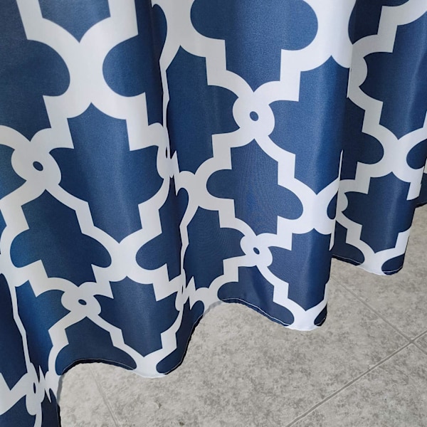 200 x 180 cm Blå Duschdraperi Polyestertyg Badrumsgardin Mögel- och Mjöldaggsresistent