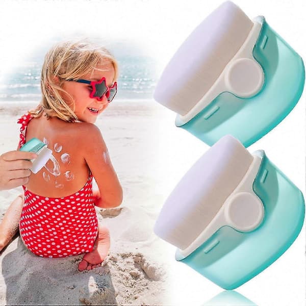 2-pack solskyddsborstar med skyddande lock för barn, applikatorborste för solskyddslotion