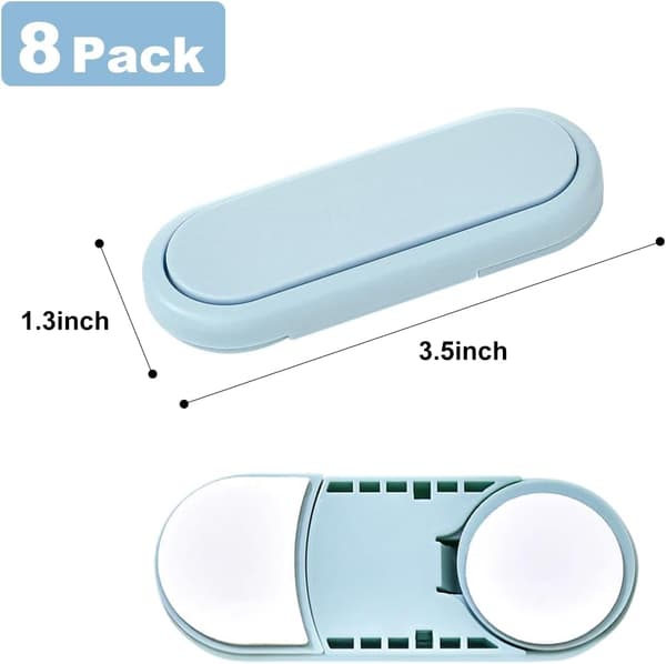 Skåplås för kylskåp för barnsäkring och barnsäkerhet, 8-pack barnsäkra skåpkylskåpslås (blå) Blue