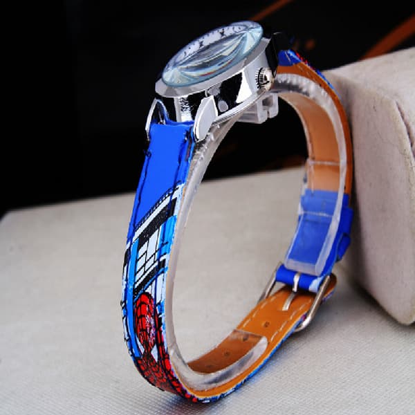 Spiderman Børne Analog Quartz Ur (Blå), Tegneserie Drenge Quartz Ur