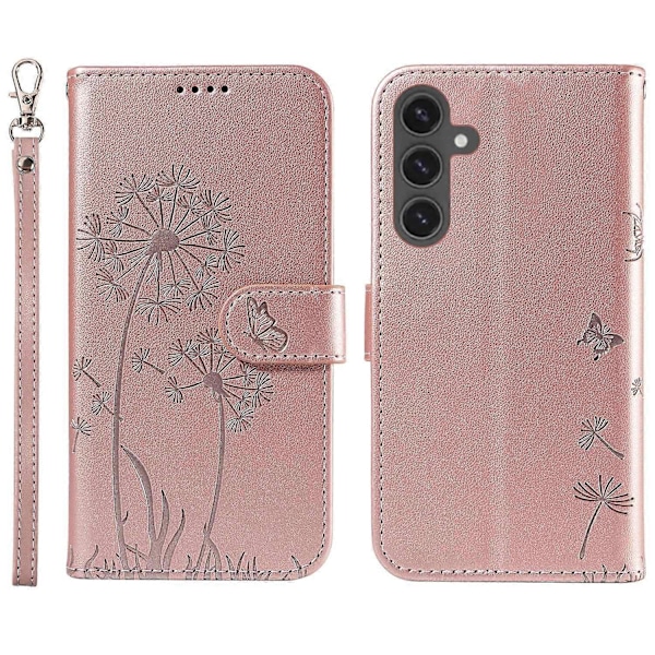 Läderplånboksfodral för Samsung Galaxy S24 FE - Månblåsande Tryck - Grön