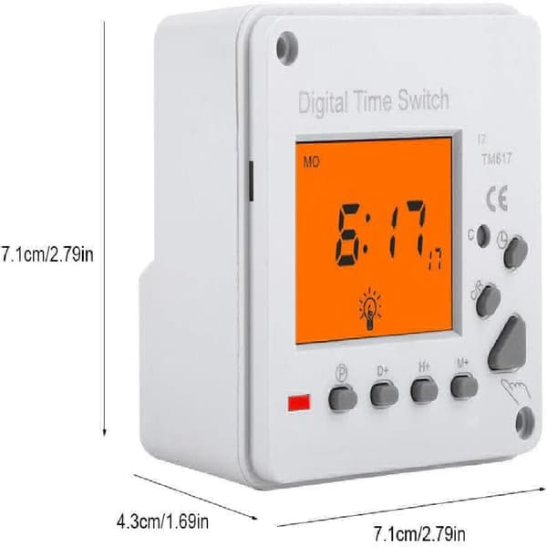 Digital Timer Elektrisk Programmerbar Smart Kontrollbryter Timer for Hvitevarer Reklame, 220v
