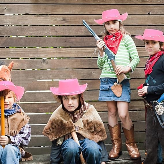 Rød filtcowboyhat til børn Pink