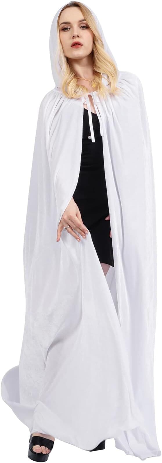 Unisex hættekappe, Halloween-kappe til cosplay hvid white 140cm without hat