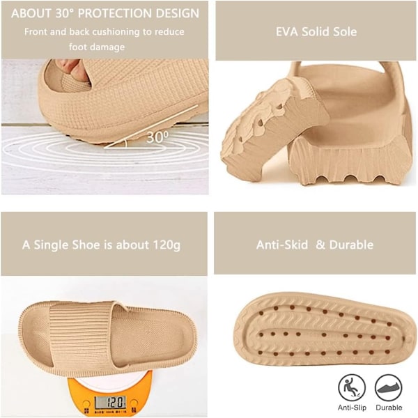 Naisten paksupohjaiset Cloud-sandaalit, khaki 42-43 Kaki