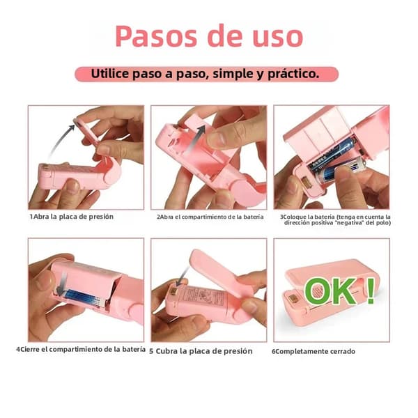 Mini bærbar termisk poseforseglingsmaskin for mat, multifunksjonell plastforsegler for lukking av matposer Pink