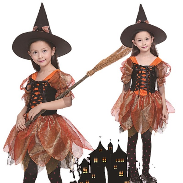 Tjejhäxa Kostym 100-150cm för Halloween Cosplay och Uppträdande 140cm purple witch