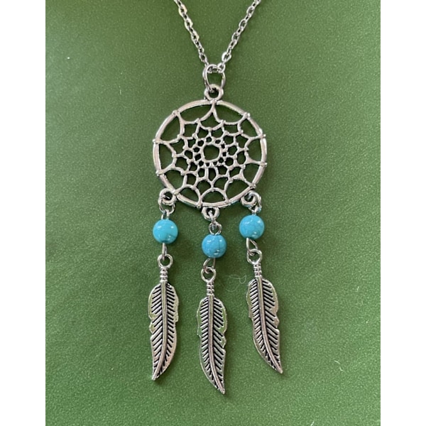 Halskjede Drømmefanger Mandala Turkis Boho Hippie Rustfritt Stål Kjeder. Turkos Turquoise