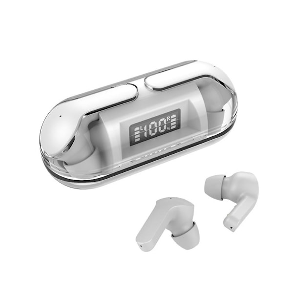 LED Bluetooth Hörlurar TWS 5.3 Trådlösa Hörlurar Vattentäta white
