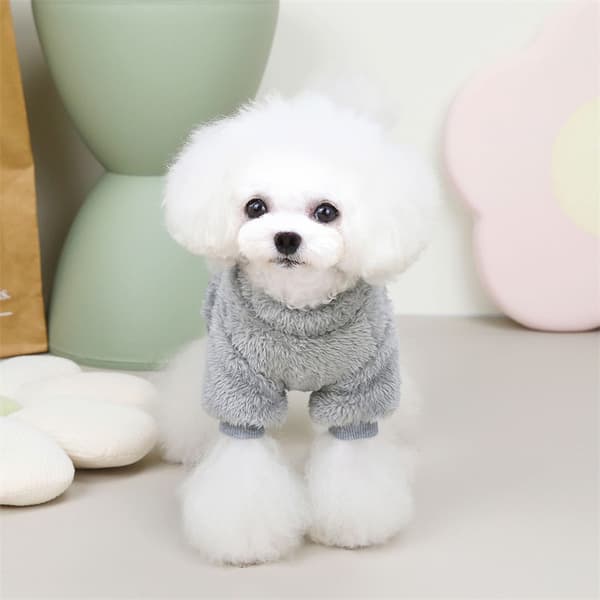 Hundpyjamas för små hundar Vinterhundtröja grå grey L