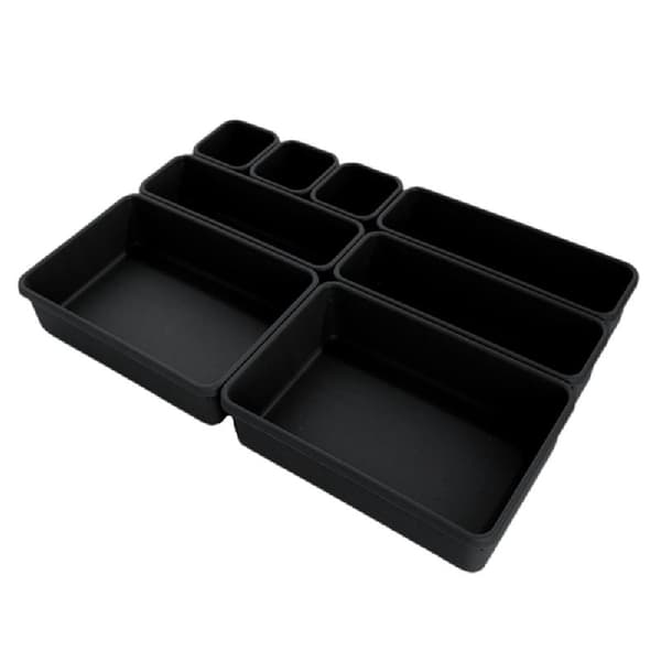 UNIQ Skuffeorganisatorbokse 8-pak - Sort