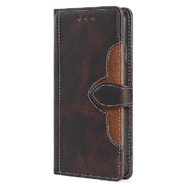 Til iPhone 15 Skin-touch Cover Stråhat Telefoncover PU Læder Stand Pung Telefoncover