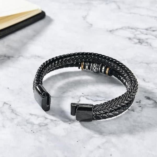 Til min søn - Elsker dig for evigt læderarmbånd, flettet læderarmbånd til mænd