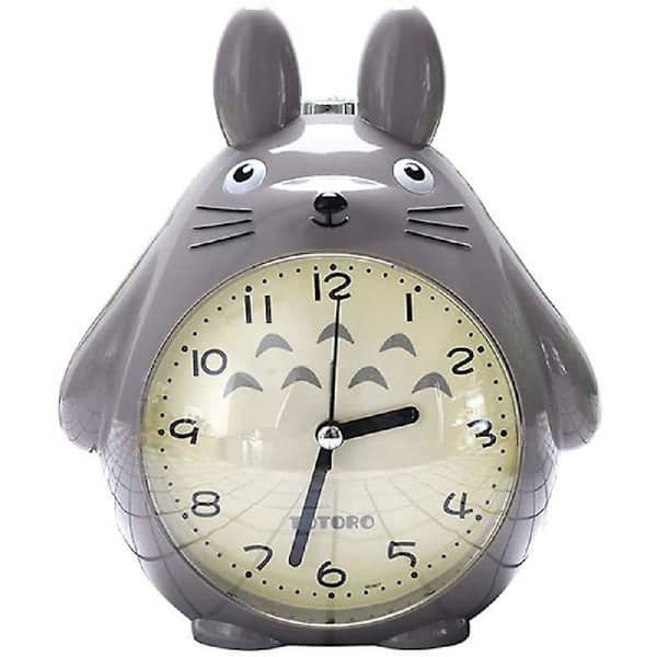 Wekity Totoro-tema, slumrefunksjon, stille og LED-nattlysklokke, beste gave til barn, tenåringer og venner, grå