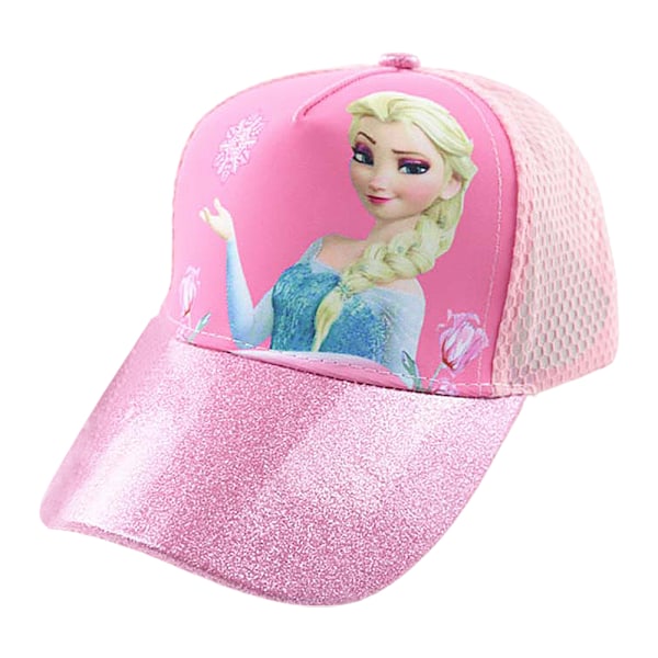 Pakkasprinsessa Elsan puuvillainen baseball-lippis glitterpomponilla Pink