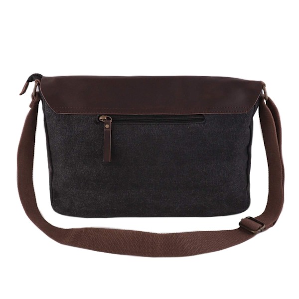 Skuldertaske i kanvas, sort one size Black