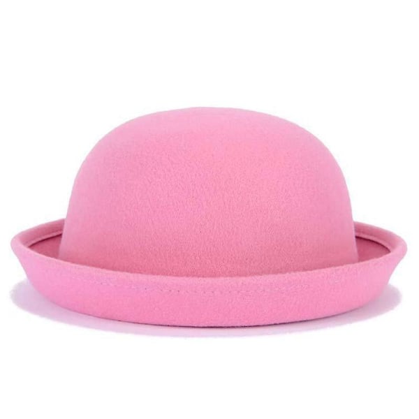 Förälder-barn Bowler Ull, Fedora Hattar Dome rosa54cmDome rosa h Dome pink 54cm