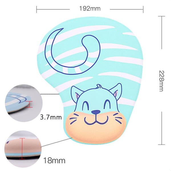 Skridsikker Gaming Musemåtte, Tyk Ergonomisk Musemåtte med Håndledsstøtte, Optisk Trackball Musemåtte 6