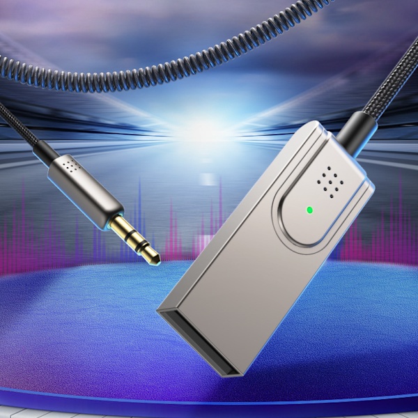INF Bluetooth Aux-kabel for bil / Aux Bluetooth-adapter for bil Grå