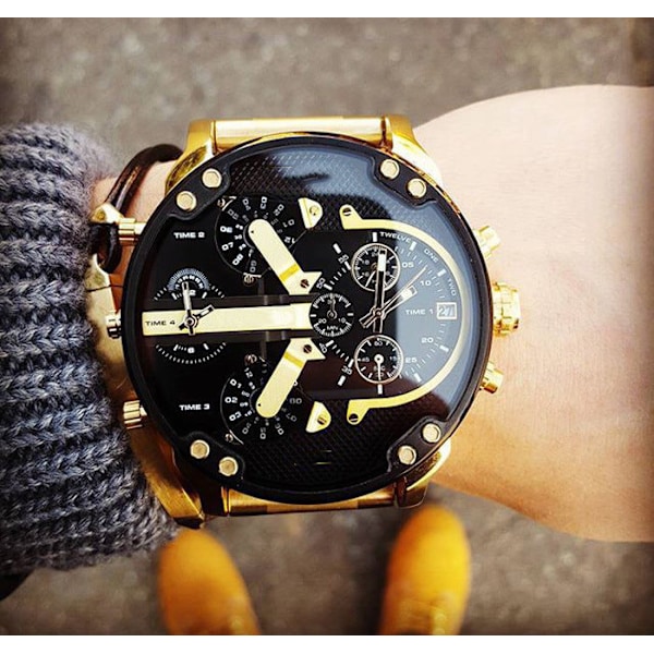 Ur Personlighed Stort Urskive Ur Trend Metal Quartz Ur 7315 steel strip