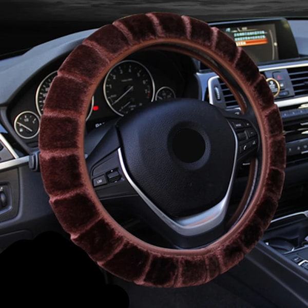 (Claret) Lämmin Pehmoinen Funda Volante Coche Auton Ohjauspyörän Päällinen Pehmeä Sisustan Muotoilu Cubre Volante Auto Yleistarvikkeet Claret