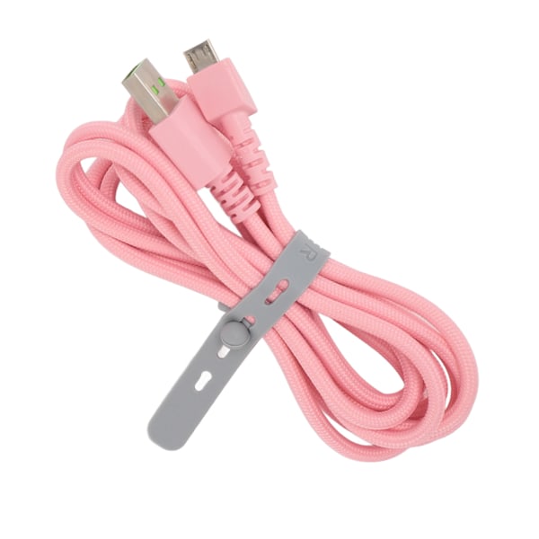 Ladekabel for Naga Pro-mus, mikro-USB, 1,8 meter lang, anti-slitasje nylon, metallmusladekabel for erstatning, rosa