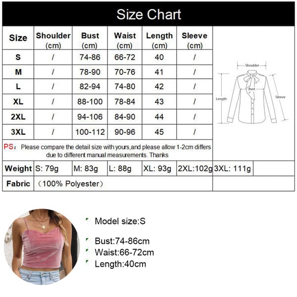 V-hals crop top med fløyelsstropp, ermeløs topp pink,S