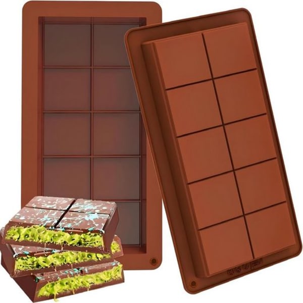 Chokoladeform silikone, silikone dyb chokoladebar form 2 stk