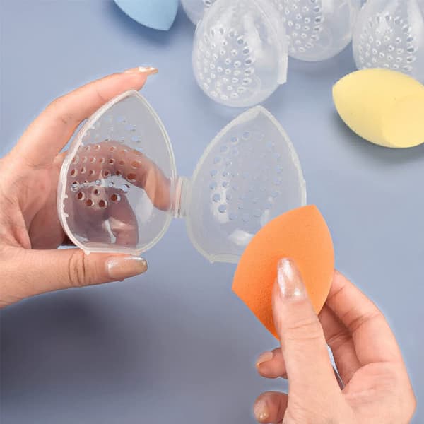 4-PAK Makeup Svamp Beauty Blender Beholder Rejseetui til Tørring