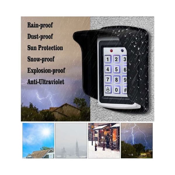 Regnskydd för dörrklockekontroller, knappsats/fingeravtrycksläsare, vattentätt skydd för passersystem