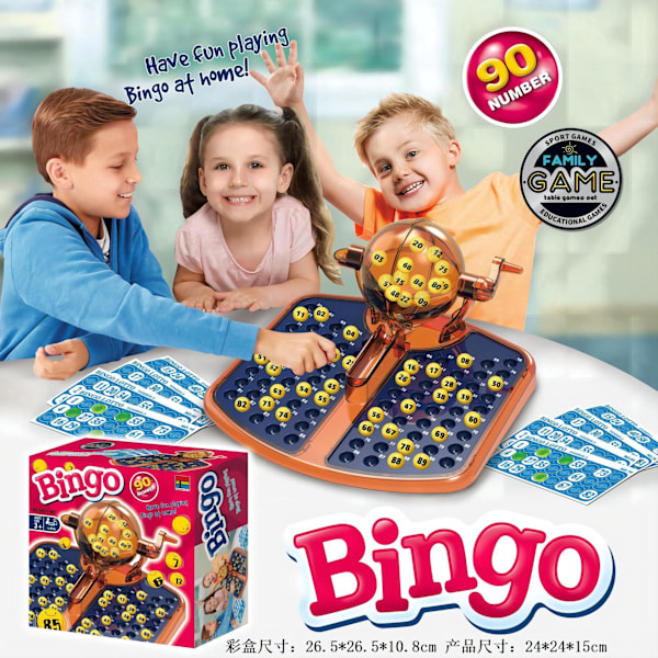 Regal Bingo Deluxe Bingo Spillsett med Hjulbur, Bingokuler, Hovedtavle Bingospill for Voksne Stor Gruppe blue