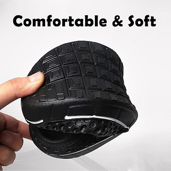 Unisex Träskor Casual Tofflor Snabbtorkande Sandaler Svart Black 45