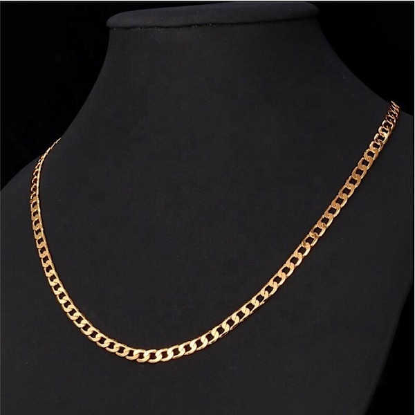 Tungt gullkjede for menn hip hop luksus Gull one size Gold