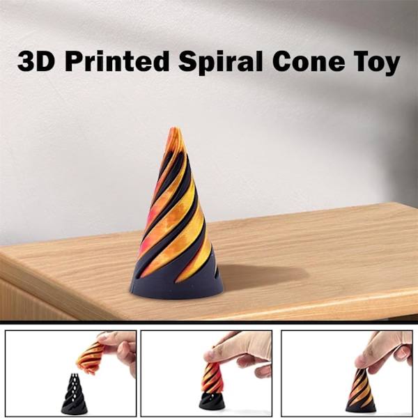 Spiral Cone Leksak, Omgivande Kon, Omgivande Pyramid Genomgående Skulptur, Perfekt för Stress och Ångest Avslappning (En Orange) Festival