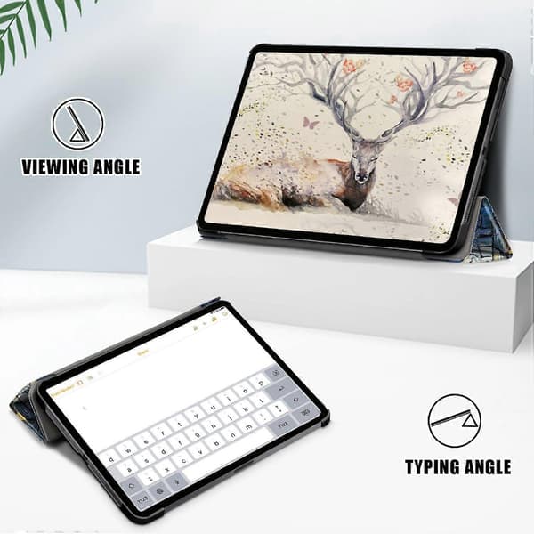 Mønstertrykt trefoldigt stativ PU-læder magnetisk etui til iPad Air 11 (2025) (2024) Air (2020) A Multicol Van Gogh Starry Night Multicolor